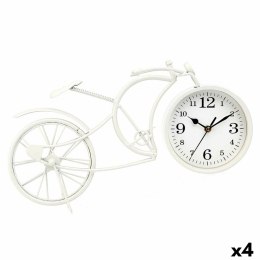 Stolné hodiny Rower Biały Metal 40 x 19,5 x 7 cm (4 Sztuk)