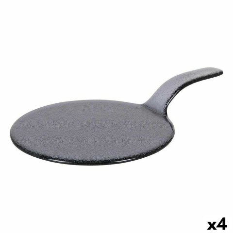 Tacka do przekąsek Viejo Valle Czarny Z uchwytem Szkło Ø 23 x 37 cm (4 Sztuk) Tacka do przekąsek Viejo Valle Czarny Z uchwytem Szkło Ø 23 x 37 cm (4 Sztuk)