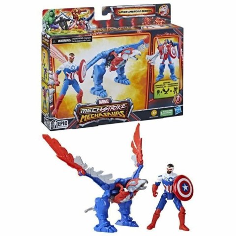 Figurki Superbohaterów Marvel Mechstrike Mechasaurs: Captain America & Redwing Figurki Superbohaterów Marvel Mechstrike Mechasaurs: Captain America & Redwing