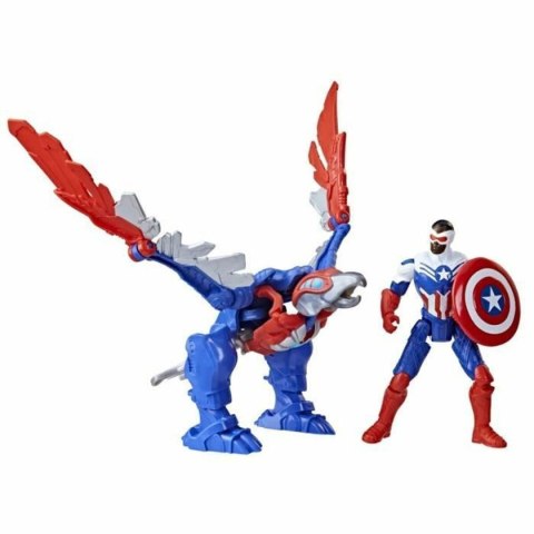 Figurki Superbohaterów Marvel Mechstrike Mechasaurs: Captain America & Redwing Figurki Superbohaterów Marvel Mechstrike Mechasaurs: Captain America & Redwing