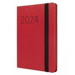 Kalendarz książkowy Finocam Flexi 2024 Czerwony 11,8 x 16,8 cm