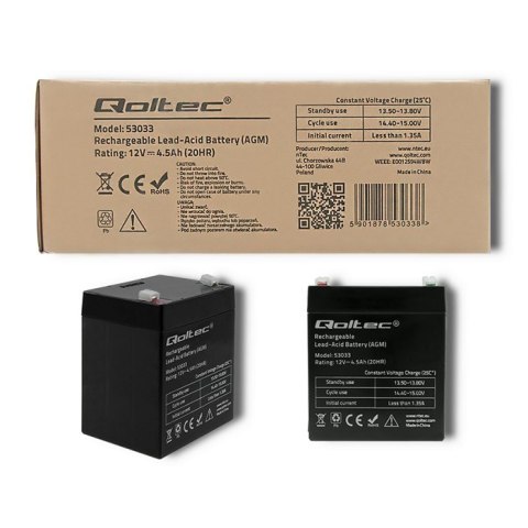 Akumulator AGM | 12V | 4.5Ah | max.1.35A Akumulator AGM | 12V | 4.5Ah | max.1.35A