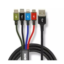 Kabel USB do Micro USB, USB-C i Lightning Ibox IKUM4W1CLR Czarny Wielokolorowy 1,2 m