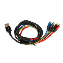 Kabel USB do Micro USB, USB-C i Lightning Ibox IKUM4W1CLR Czarny Wielokolorowy 1,2 m