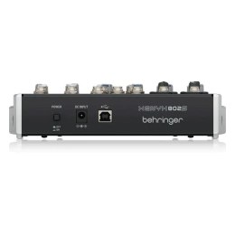 Behringer 802S - 8-kanałowy kompaktowy mikser analogowy z interfejsem USB zaprojektowany specjalnie do obsługi podcastów, stream