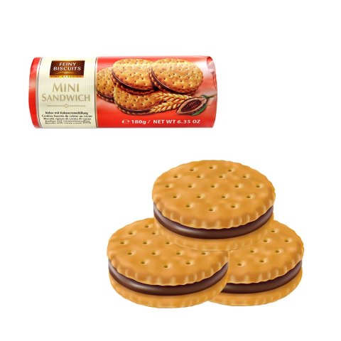 Feiny Biscuits Mini Markizy z Czekoladowym Nadzieniem 180 g Feiny Biscuits Mini Markizy z Czekoladowym Nadzieniem 180 g