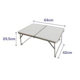 Składany stolik Marbueno Aluminium Biały 64 x 29,5 x 42 cm