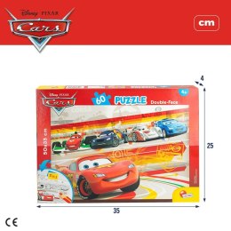 Puzzle dla dzieci Cars Dwustronny 60 Części 50 x 35 cm (12 Sztuk)
