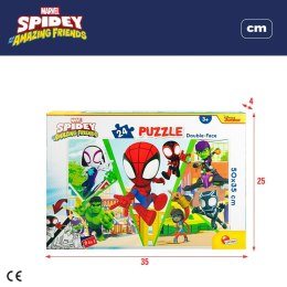 Puzzle dla dzieci Spidey Dwustronny 50 x 35 cm 24 Części (12 Sztuk)