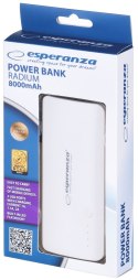 PowerBank Esperanza Radium EMP106WE (8000mAh; microUSB, USB 2.0; kolor biały)