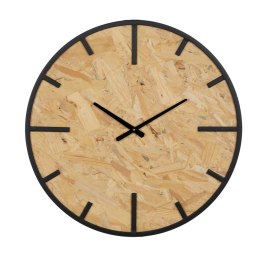 Zegar Ścienny Czarny Naturalny PVC Żelazo Drewno MDF 60 x 4,5 x 60 cm