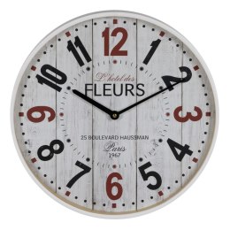 Zegar Ścienny Biały Drewno Szkło 40 x 40 x 4,5 cm