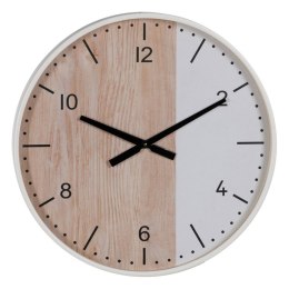 Zegar Ścienny Biały Naturalny Drewno 60 x 60 x 5,5 cm