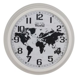 Zegar Ścienny Mapa Świata Biały Czarny Żelazo 70 x 70 x 6,5 cm