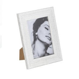 Ramka na Zdjęcia Biały Szary Drewno Szkło 15 x 1 x 20 cm