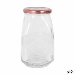 Przezroczysty szklany słoik Inde Tasty Z pokrywką 1,05 L (12 Sztuk)