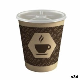 Kubek z przykrywką Algon Karton Jednorazowe Kawa 36 Sztuk (12 Części)