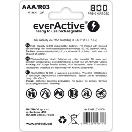 Baterie akumulatorowe EverActive EVHRL03-800 R03 AAA 1,2 V