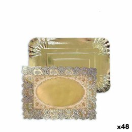 Tacka do przekąsek Algon Jednorazowe Złoty Prostokątny 25,5 x 35 x 2 cm (48 Sztuk)