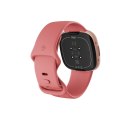 Fitbit versa 4 smart watch, pink body with pink silicone strap