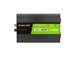 GREEN CELL PRZETWORNICA LCD 12V/230V 2000W/4000W CZYSTY SINUS INVGC12P2000LCD