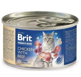 BRIT Premium by Nature Kurczak z wołowiną - mokra karma dla kota - 200g