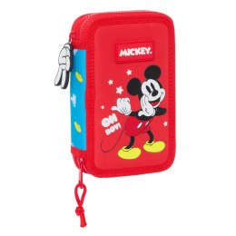 Piórnik Podwójny Mickey Mouse Clubhouse Fantastic Niebieski Czerwony 12.5 x 19.5 x 4 cm (28 Części)