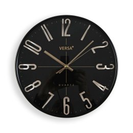 Zegar Ścienny Versa Czarny Złoty Plastikowy Kwarc 4,3 x 30 x 30 cm