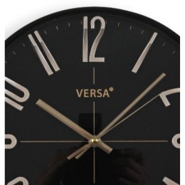 Zegar Ścienny Versa Czarny Złoty Plastikowy Kwarc 4,3 x 30 x 30 cm