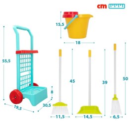 Wózek do Sprzątania z Akcesoriami Colorbaby Zabawka 5 Części 30,5 x 55,5 x 19,5 cm (12 Sztuk)
