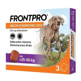 Tabletki FRONTPRO 612474 15 g 3 x 136 mg Odpowedni dla psów ważących max. >25-50 kg