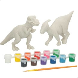 Zestaw 2 Dinozaurów PlayGo 15 Części 6 Sztuk 14,5 x 9,5 x 5 cm Dinozaury Do malowania