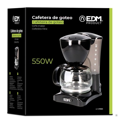 Ekspres do Kawy Przelewowy EDM 07653 Czarny 550 W 6 Kubki 0,6 L Ekspres do Kawy Przelewowy EDM 07653 Czarny 550 W 6 Kubki 0,6 L