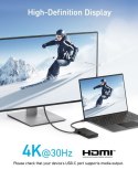 Hub 332 USB-C 5w1 4K HDMI Single Display czarny