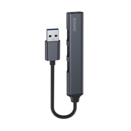 Hub 4 porty USB-A - 3 x USB-A 2.0, 1 x USB-A 3.0, 5 Gbps, Aluminium, AK-70