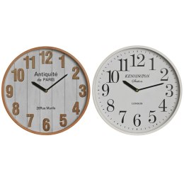 Zegar Ścienny Home ESPRIT Biały Szkło Drewno MDF 32 x 4,5 x 32 cm (2 Sztuk)