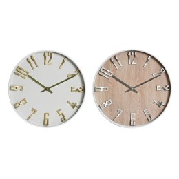 Zegar Ścienny Home ESPRIT Biały Złoty Srebrzysty PVC 30 x 4 x 30 cm (2 Sztuk)