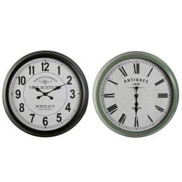Zegar Ścienny Home ESPRIT Czarny Kolor Zielony Metal Szkło 70 x 9 x 70 cm (2 Sztuk)