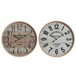 Zegar Ścienny Home ESPRIT Kensington Biały Szkło Drewno MDF 53 x 6 x 53 cm (2 Sztuk)