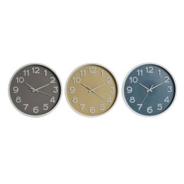 Zegar Ścienny Home ESPRIT Niebieski Biały Różowy Musztarda PVC 30 x 4 x 30 cm (3 Sztuk)