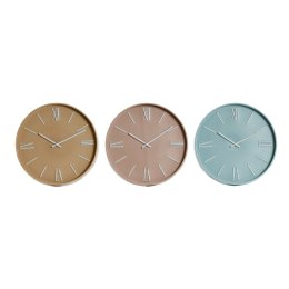 Zegar Ścienny Home ESPRIT Niebieski Różowy Musztarda PVC 30 x 4 x 30 cm (3 Sztuk)