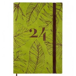 Kalendarz książkowy Finocam Dynamic Casual 2024 Liść roślin Wielokolorowy A5 14 x 20,4 cm