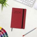 Kalendarz książkowy Finocam Flexi 2024 Czerwony 11,8 x 16,8 cm