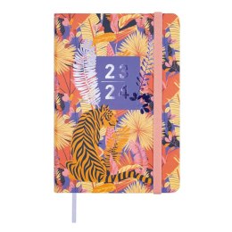 Kalendarz książkowy Finocam Natural Tiger Szkolny 2023-2024 Wielokolorowy 11,8 x 16,8 cm