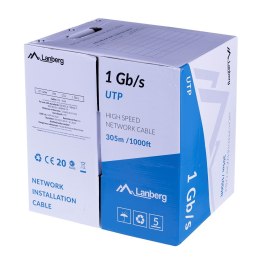 LANBERG KABEL UTP 1GB/S 305M DRUT CCA ZIELONY LCU6-10CC-0305-G