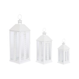 Lampa Home ESPRIT Biały Szkło Żelazo Shabby Chic 20 x 20 x 55 cm (3 Części)