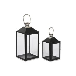 Lampa Home ESPRIT Czarny Srebrzysty Szkło Stal 18 x 18 x 41 cm (2 Części)