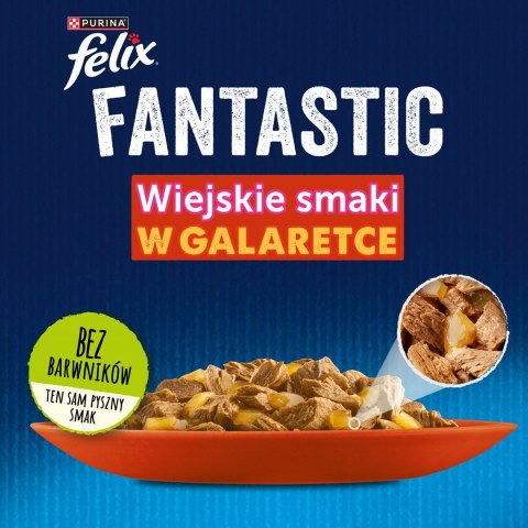PURINA Felix Fantastic: wiejskie smaki - karma dla kota - 24 x 85g PURINA Felix Fantastic: wiejskie smaki - karma dla kota - 24 x 85g