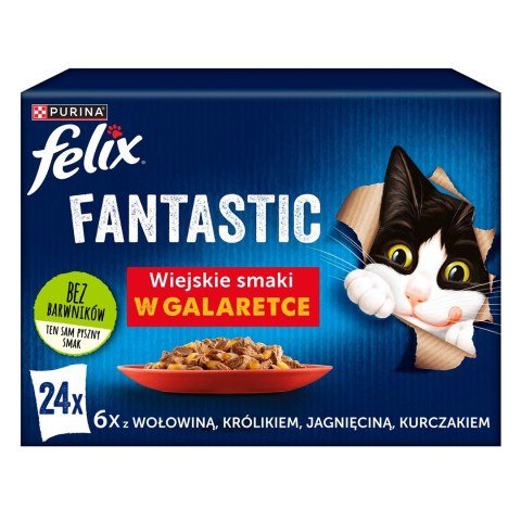 PURINA Felix Fantastic: wiejskie smaki - karma dla kota - 24 x 85g PURINA Felix Fantastic: wiejskie smaki - karma dla kota - 24 x 85g