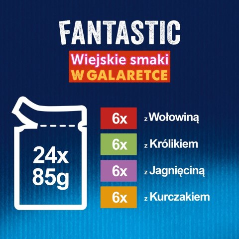 PURINA Felix Fantastic: wiejskie smaki - karma dla kota - 24 x 85g PURINA Felix Fantastic: wiejskie smaki - karma dla kota - 24 x 85g